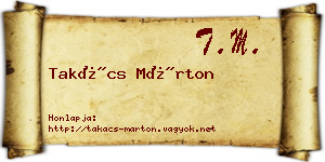 Takács Márton névjegykártya